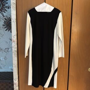 Black and off-white slimming work dress-size 16